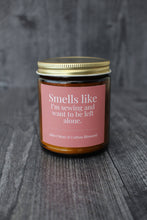 Load image into Gallery viewer, Hand-poured Coconut Soy Wax Candles For Quilters: 4 Oz Piña Colada | Smells like it's time for me to sit and sew.