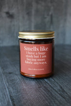 Load image into Gallery viewer, Hand-poured Coconut Soy Wax Candles For Quilters: 4 Oz Sage & Cypress | Smells like I can buy more fabric if I want to.