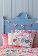 Load image into Gallery viewer, Heart of the Village Pillow (Blue/Burgundy)
