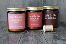 Load image into Gallery viewer, Hand-poured Coconut Soy Wax Candles For Quilters: 9 Oz Sage &amp; Cypress | Smells like I can buy more fabric if I want to.
