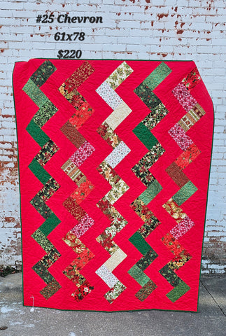 Chevron Christmas themed quilt