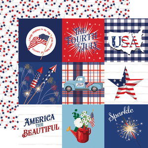 Scrapbooking - The Fourth of July - 4 X 4 Journal Cards - (Carta Bella Paper Company) - Sparkle