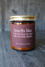 Load image into Gallery viewer, Hand-poured Coconut Soy Wax Candles For Quilters: 9 Oz Cinnamon Chai | Smells like it's time for me to quilt and watch my shows.
