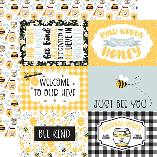 Bee Happy 6x4 Journal Cards (Echo Park Paper Co)