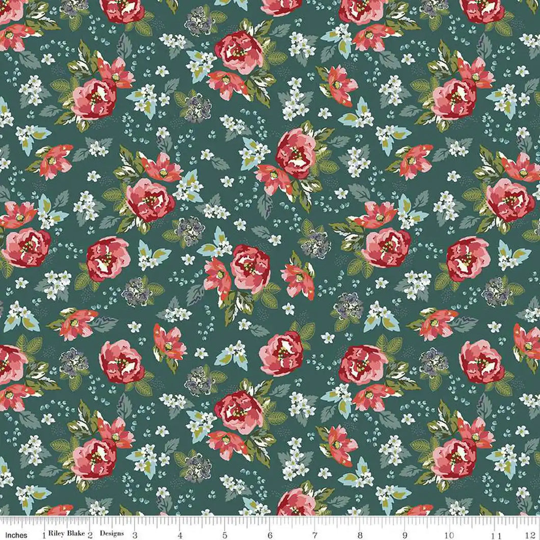 Bellissimo Gardens - Floral - Jade - My Mind's Eye with Riley Blake Designs