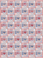 Load image into Gallery viewer, Tilda Heart of the Village Quilt (Blue/Burgundy)
