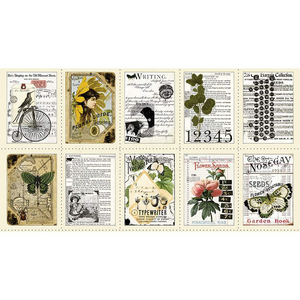 Art Journal - Flower Press Patch - Panel -J. Wecker Frisch with Riley Blake Designs