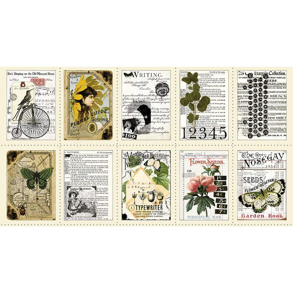 Art Journal - Flower Press Patch - Panel -J. Wecker Frisch with Riley Blake Designs
