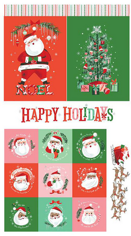 Twas - Happy Holidays -Sparkle - Panel - Jill Howarth with Riley Blake Designs