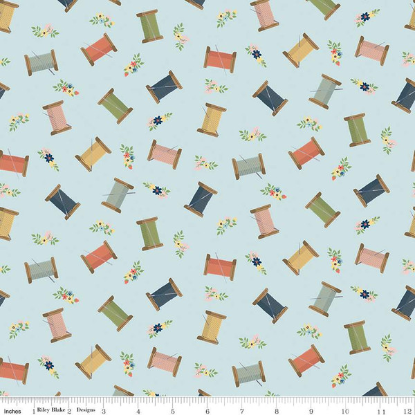 Sew Much Fun - Thread Spools - Sky - Echo Park Paper Co with Riley Blake Designs