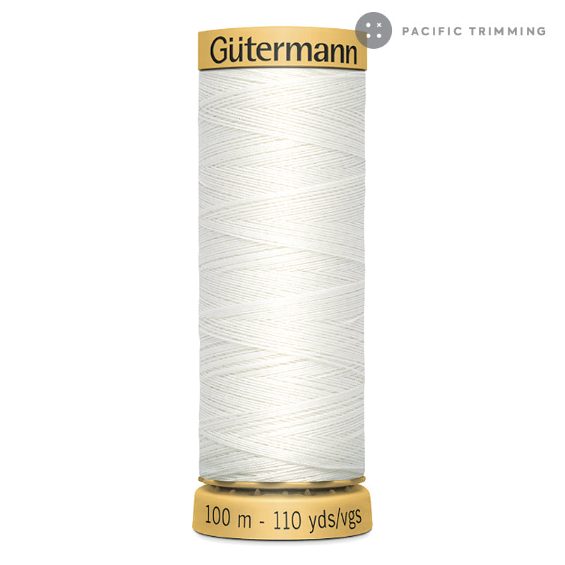1006 White 100m Gutermann Cotton Thread