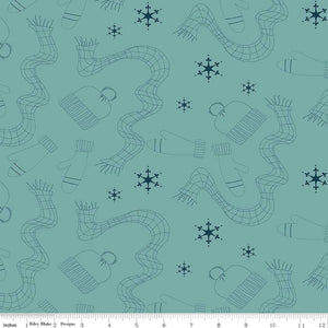 Arrival of Winter - Gear - Teal - Sandy Gervais with Riley Blake Designs