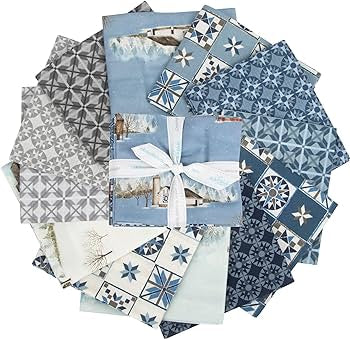 Barn Quilt Blues - Winter Barn Quilts - Curated - 8 Fat Quarter Bundle - Tara Reed with Riley Blake Designs