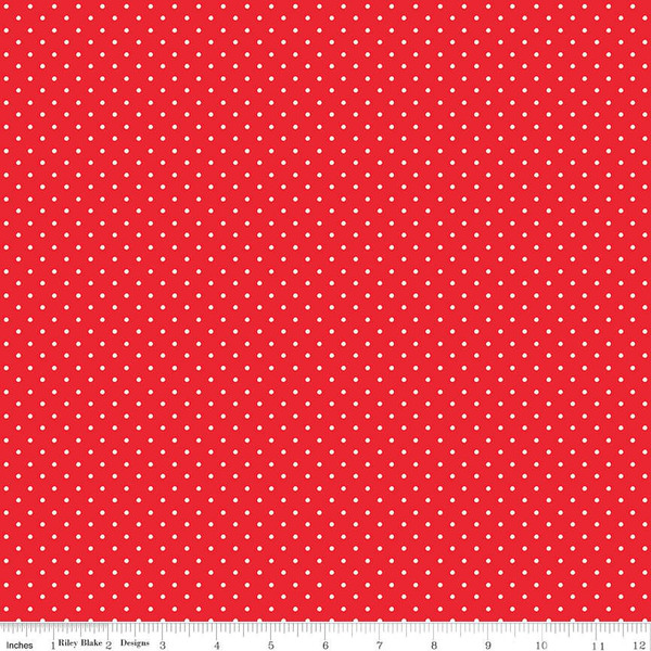 Picnic Florals - Dots - Red - Riley Blake Designers with Riley Blake Designs