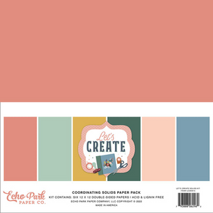 Scrapbooking - Let’s Create - 12 x 12 Paper Pack - Solids - Echo Park (Copy)