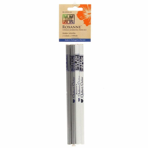 Roxanne Quilters Choice Chalk Pencils, White 4 pk