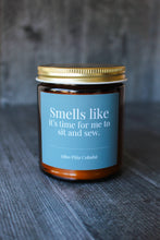 Load image into Gallery viewer, Hand-poured Coconut Soy Wax Candles For Quilters: 9 Oz Cranberry Woods | Smells like I'm staying up too late sewing again.
