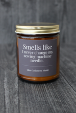 Load image into Gallery viewer, Hand-poured Coconut Soy Wax Candles For Quilters: 4 Oz Citrus &amp; Cotton Blossom | Smells like I'm sewing and want to be left alone.
