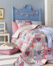 Load image into Gallery viewer, Tilda Heart of the Village Quilt (Blue/Burgundy)
