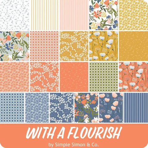 With a Flourish - 5 in Stackers - 42 pcs - Simple Simon and Company with Riley Blake Designs