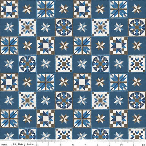 Winter Barn Quilts - Blocks - Dark Blue - Tara Reed with Riley Blake Designs