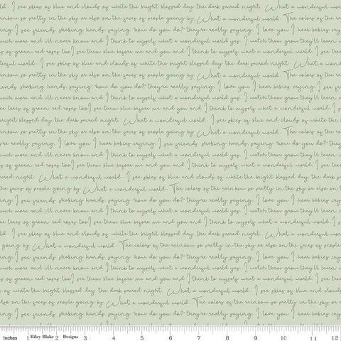 Gingham Fields - Text - Pistachio - My Mind's Eye with Riley Blake Designs